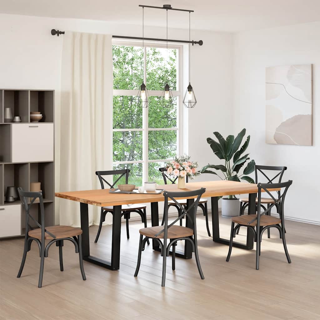 Gambe per tavolo da pranzo a forma di V 3 pz nere 90x(72-73,3) cm in acciaio | homemem39