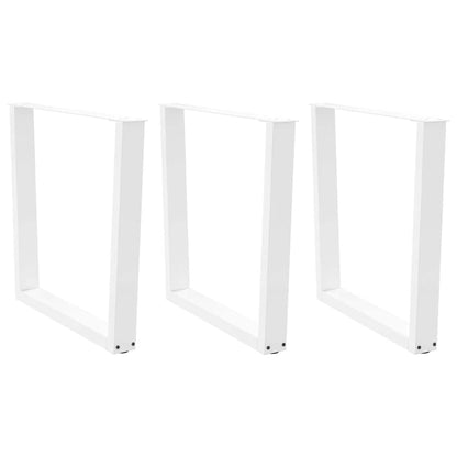 Gambe per tavolo da pranzo forma V 3 pz bianche 90x(72-73,3) cm