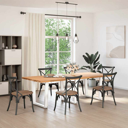 Gambe per tavolo da pranzo a forma di V 3 pz bianche 90x(72-73,3) cm in acciaio | homemem39