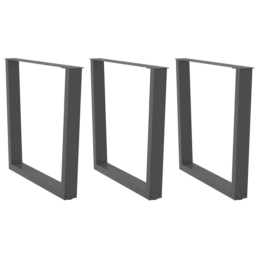 Gambe tavolo da pranzo forma V 3 pz Antracite 90x(72-73,3) cm