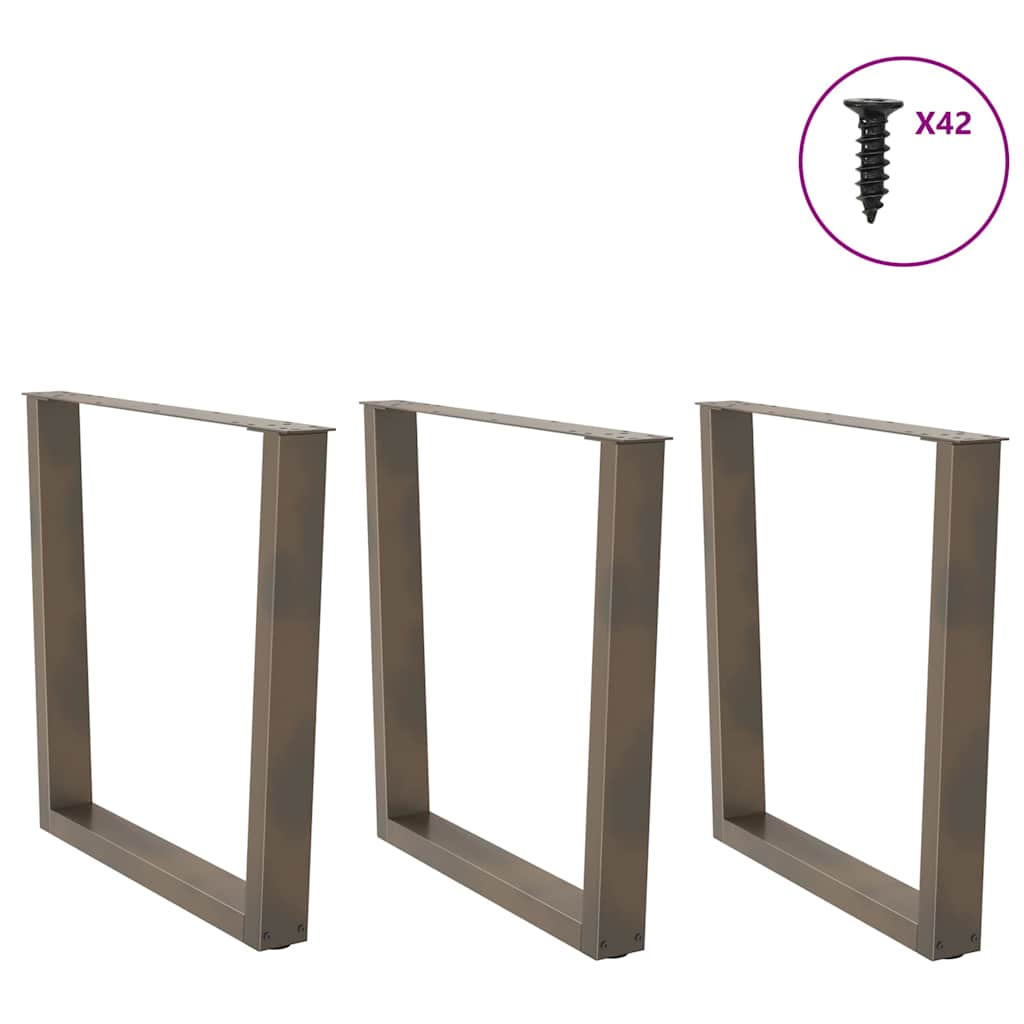 Gambe per tavolo da pranzo forma V 3 pz naturale 90x(72-73,3)cm