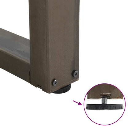 Gambe per tavolo da pranzo a forma di V 3 pz in acciaio naturale 90x(72-73,3) cm - homemem39