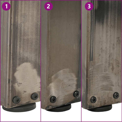 Gambe per tavolo da pranzo a forma di V 3 pz in acciaio naturale 90x(72-73,3) cm - homemem39