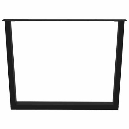 Gambe per tavolo da pranzo a forma di V 3 pz nere 100x(72-73,3) cm in acciaio - homemem39