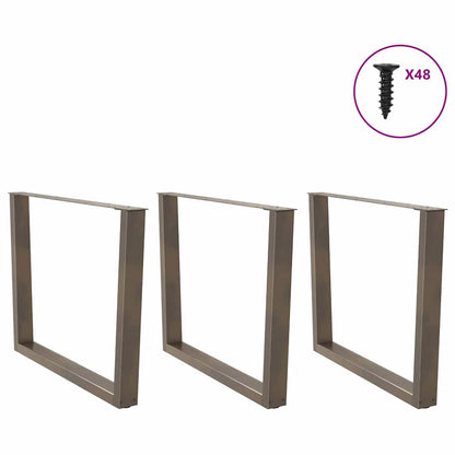 Gambe tavolo da pranzo forma V 3 pz naturale 100x(72-73,3) cm