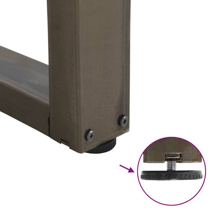 Gambe per tavolo da pranzo a forma di V 3 pz in acciaio naturale 100x(72-73,3) cm