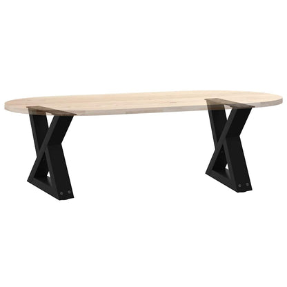 Gambe per Tavolino da Caffè 2 pz Nere 30x(30-31,3) cm Acciaio