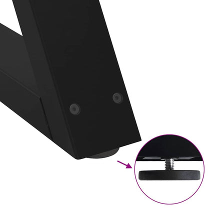 Gambe per Tavolino da Caffè 2 pz Nere 30x(30-31,3) cm Acciaio