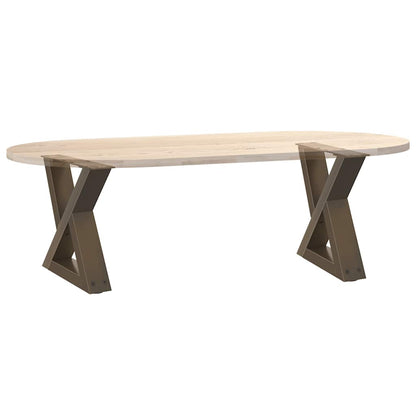 Gambe per Tavolino da Caffè 2 pz in Acciaio Naturale 30x(30-31,3) cm Acciaio - homemem39