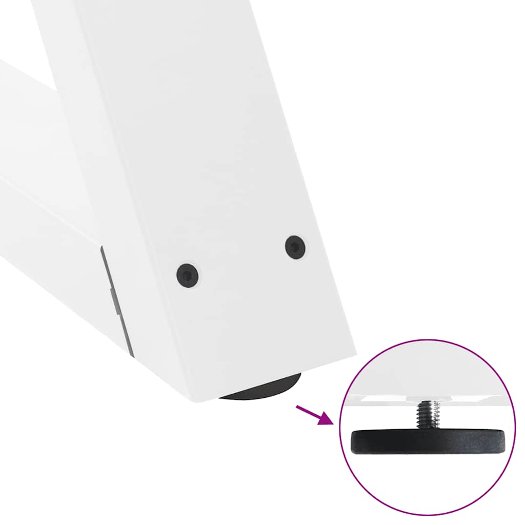 Gambe per tavolino 2 pz Bianche 40x(30-31,3) cm Acciaio - homemem39