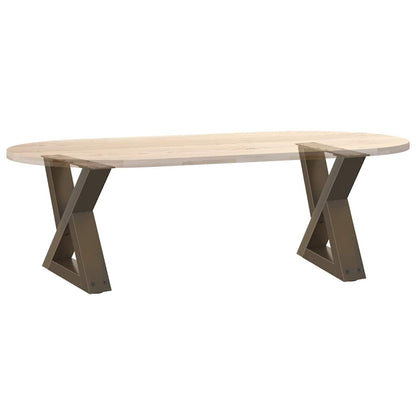 Gambe per Tavolino da Caffè 2 pz in Acciaio Naturale 40x(30-31,3) cm Acciaio - homemem39