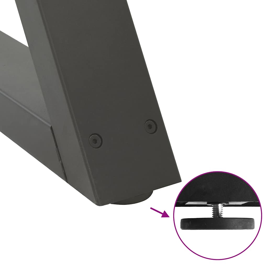 Gambe per tavolino 2 pz Antracite 50x(30-31,3) cm Acciaio - homemem39