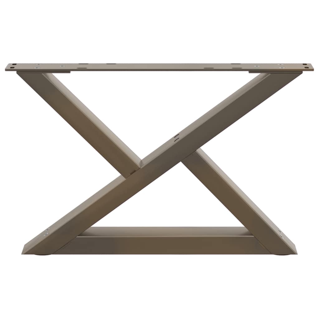 Gambe per Tavolino da Caffè 2 pz in Acciaio Naturale 50x(30-31,3) cm Acciaio - homemem39