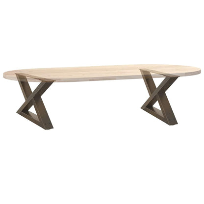 Gambe per Tavolino da Caffè 2 pz Naturale 50x(30-31,3) cm
