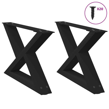 Gambe per Tavolino da Caffè 2 pz Nere 60x(30-31,3) cm Acciaio