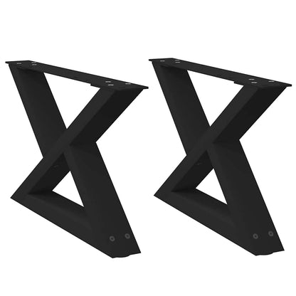 Gambe per Tavolino da Caffè 2 pz Nere 60x(30-31,3) cm Acciaio