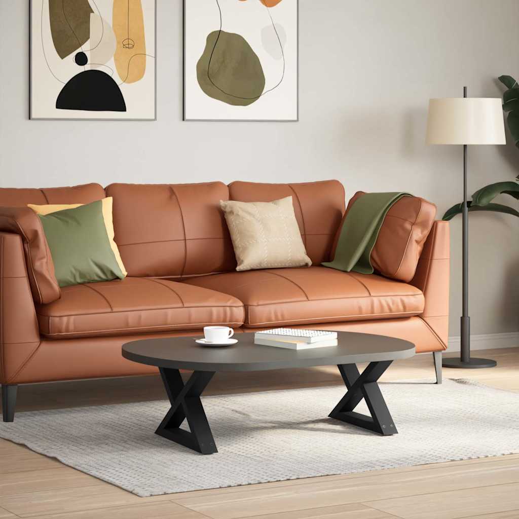 Gambe per Tavolino da Caffè 2 pz Nere 60x(30-31,3) cm Acciaio - homemem39