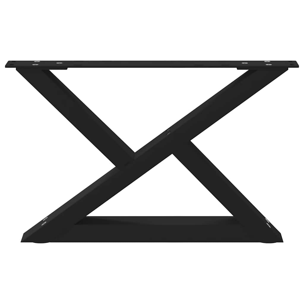 Gambe per Tavolino da Caffè 2 pz Nere 60x(30-31,3) cm Acciaio - homemem39