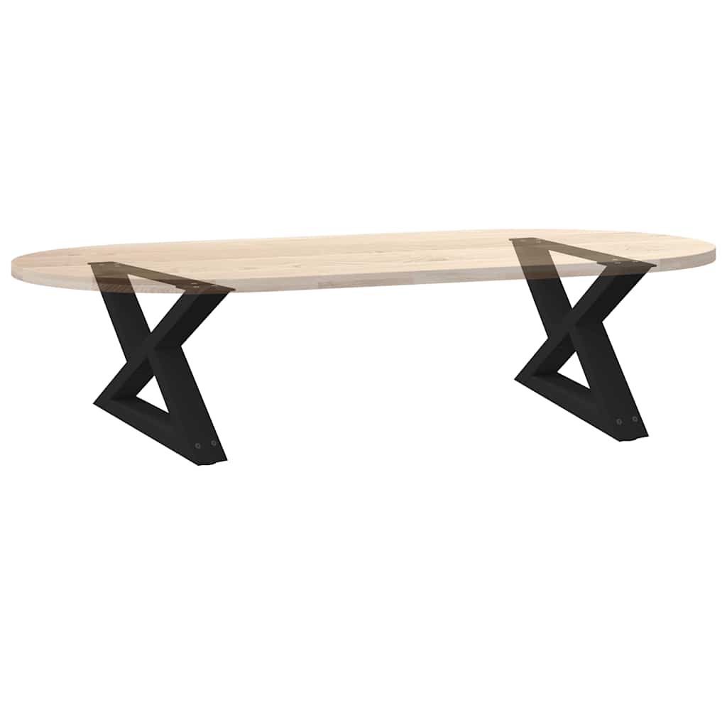 Gambe per Tavolino da Caffè 2 pz Nere 60x(30-31,3) cm Acciaio