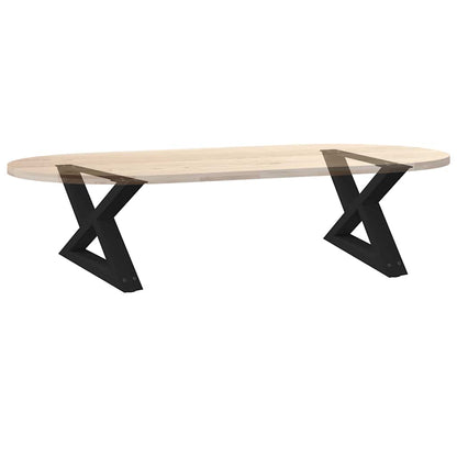 Gambe per Tavolino da Caffè 2 pz Nere 60x(30-31,3) cm Acciaio