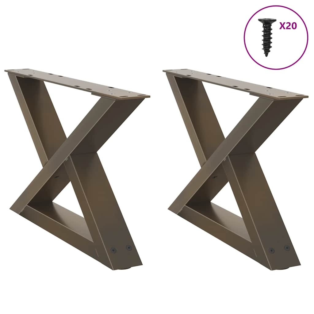 Gambe per Tavolino da Caffè 2 pz Naturale 60x(30-31,3) cm