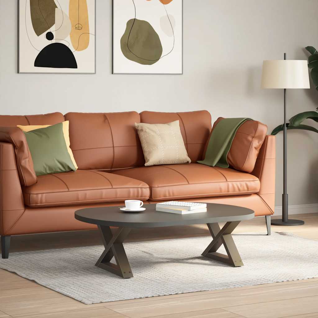 Gambe per Tavolino da Caffè 2 pz in Acciaio Naturale 60x(30-31,3) cm Acciaio - homemem39