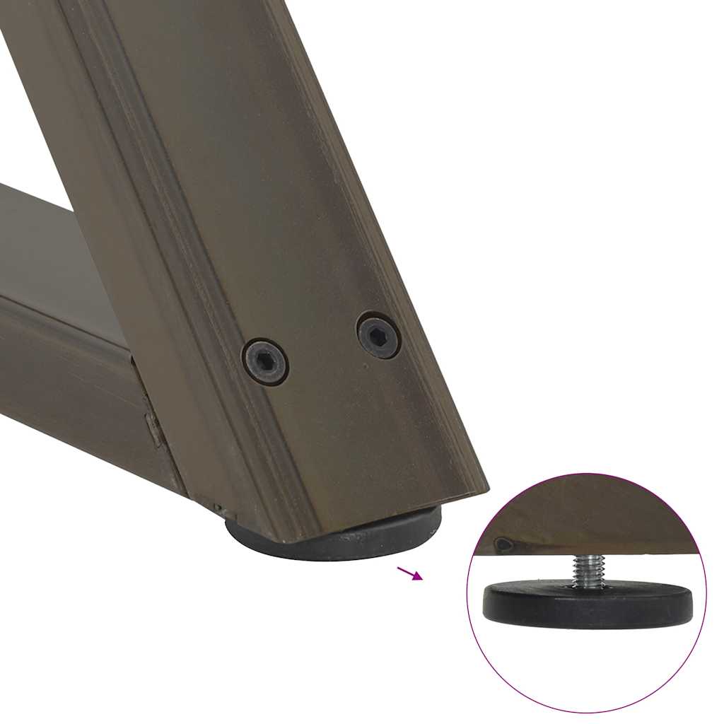 Gambe per Tavolino da Caffè 2 pz in Acciaio Naturale 60x(30-31,3) cm Acciaio - homemem39