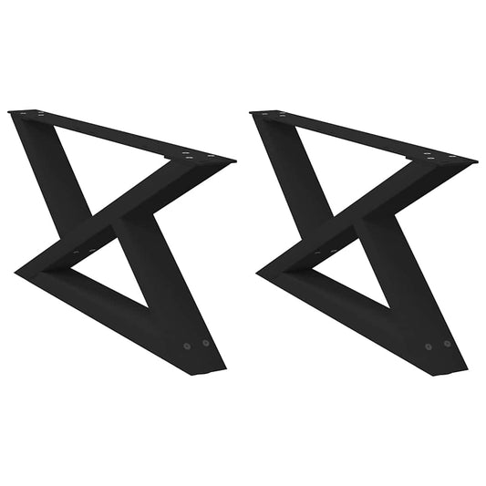 Gambe per tavolino da caffè 2 pz Nere 70x(30-31,3) cm Acciaio - homemem39