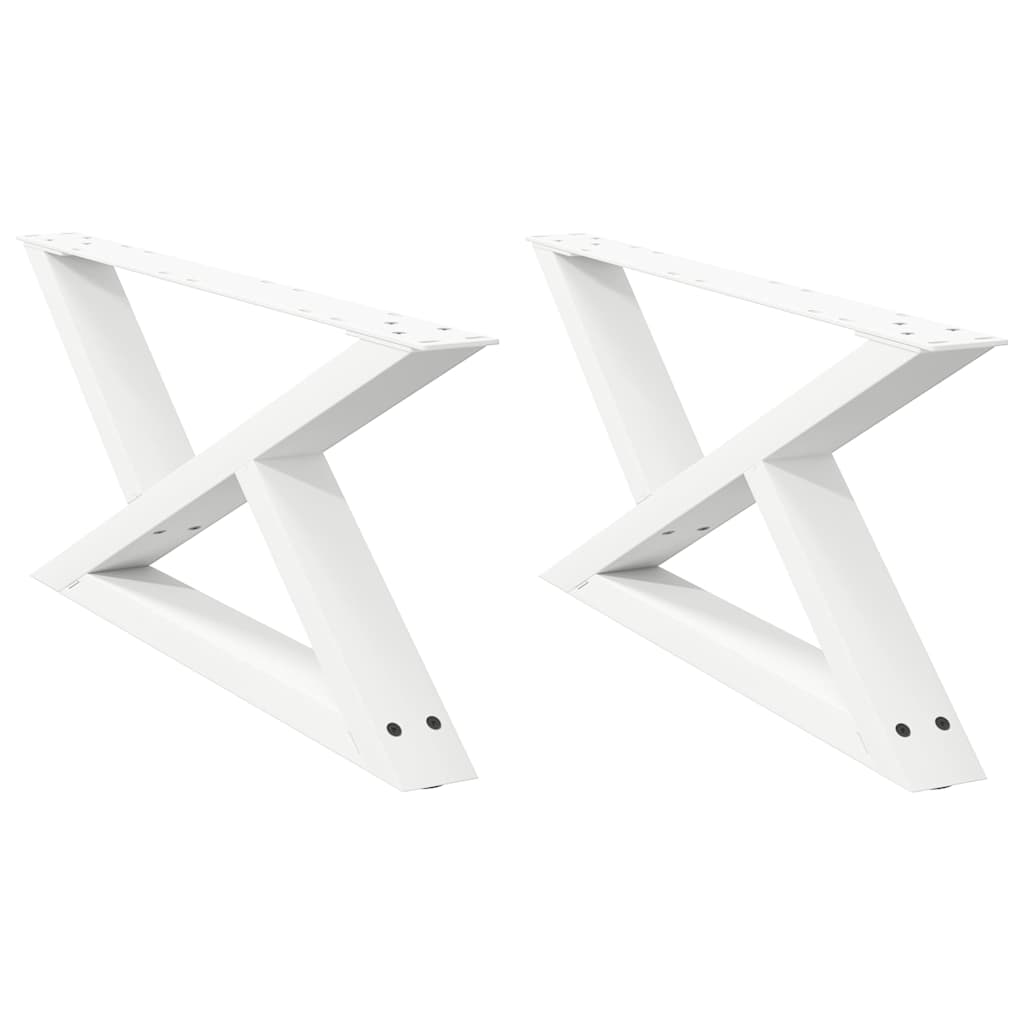 Gambe per tavolino da caffè 2 pz Bianche 70x(30-31,3) cm Acciaio - homemem39