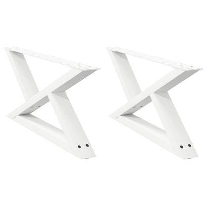 Gambe per tavolino da caffè 2 pz Bianche 70x(30-31,3) cm Acciaio - homemem39