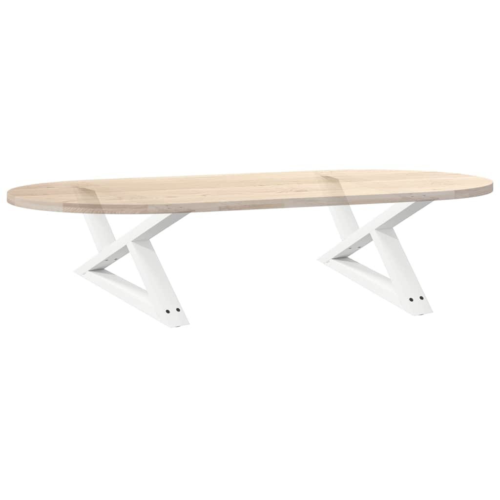 Gambe per tavolino da caffè 2 pz Bianche 70x(30-31,3)cm Acciaio