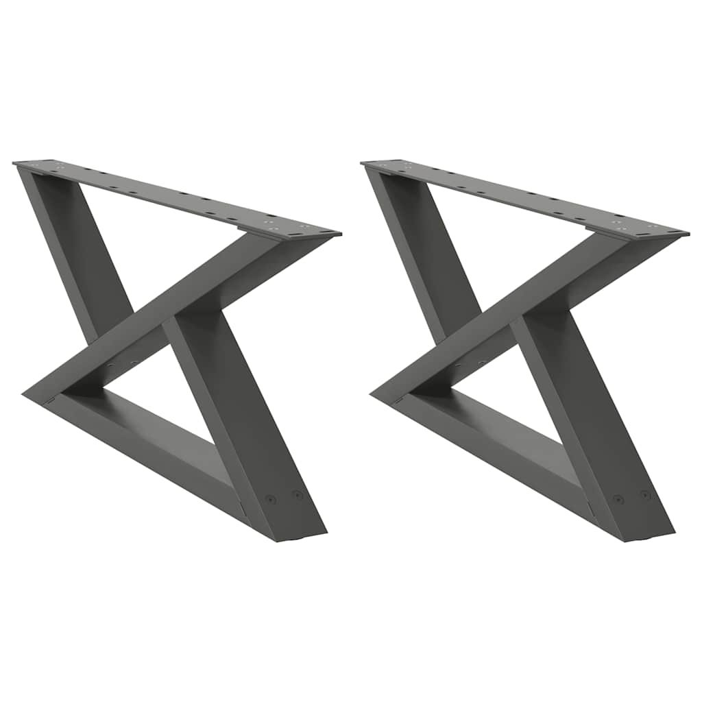 Gambe per tavolino 2 pz Antracite 70x(30-31,3) cm Acciaio - homemem39