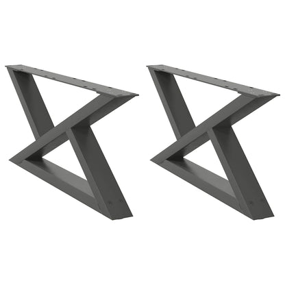 Gambe per tavolino 2 pz Antracite 70x(30-31,3) cm Acciaio - homemem39