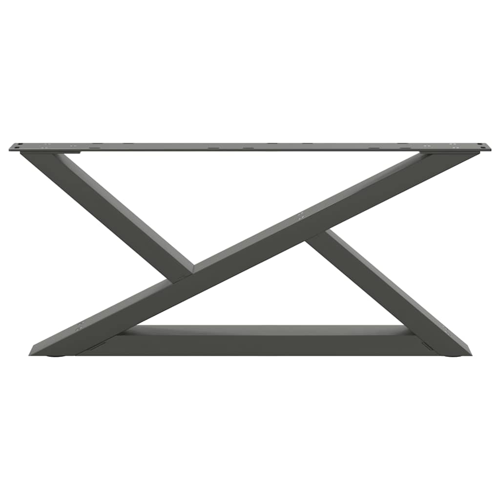Gambe per tavolino 2 pz Antracite 70x(30-31,3) cm Acciaio - homemem39