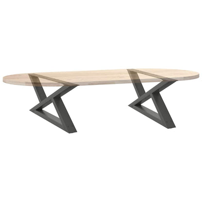 Gambe per tavolino 2 pz Antracite 70x(30-31,3) cm Acciaio - homemem39