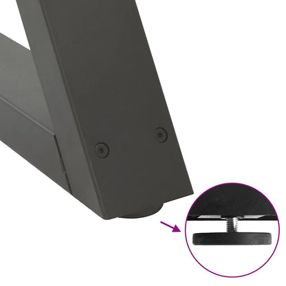 Gambe per tavolino 2 pz Antracite 70x(30-31,3) cm Acciaio