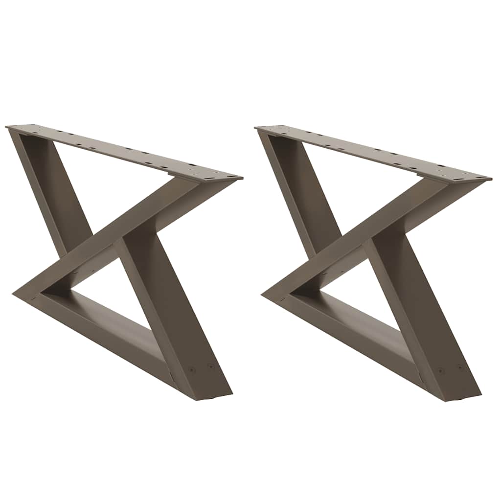 Gambe per tavolino da caffè 2 pz in acciaio naturale 70x(30-31,3) cm - homemem39