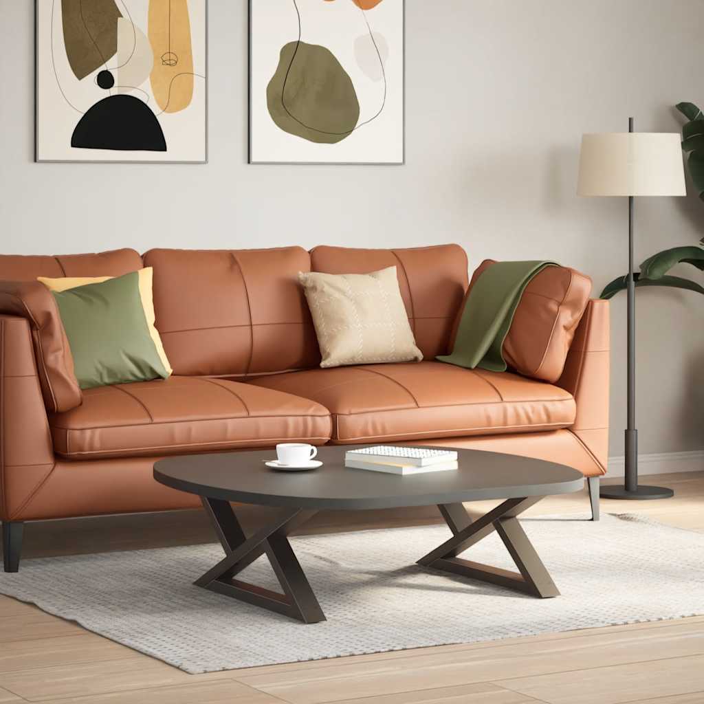 Gambe per tavolino da caffè 2 pz in acciaio naturale 70x(30-31,3) cm - homemem39