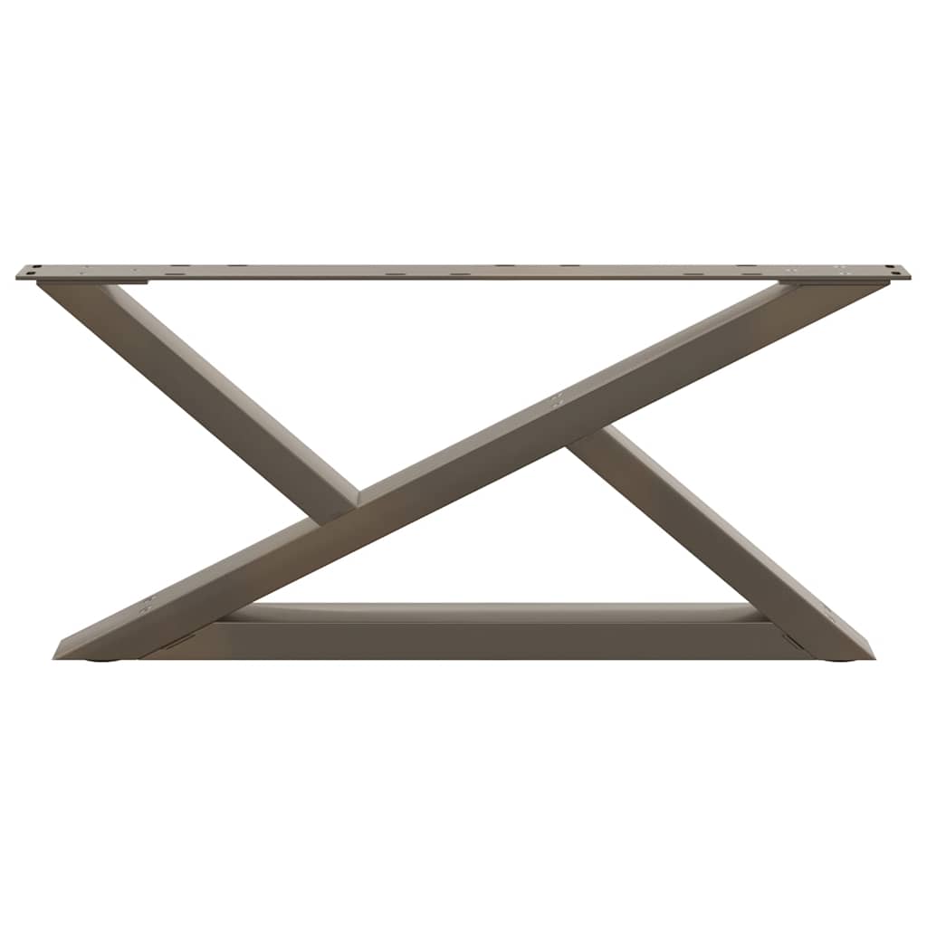 Gambe per tavolino da caffè 2 pz in acciaio naturale 70x(30-31,3) cm - homemem39