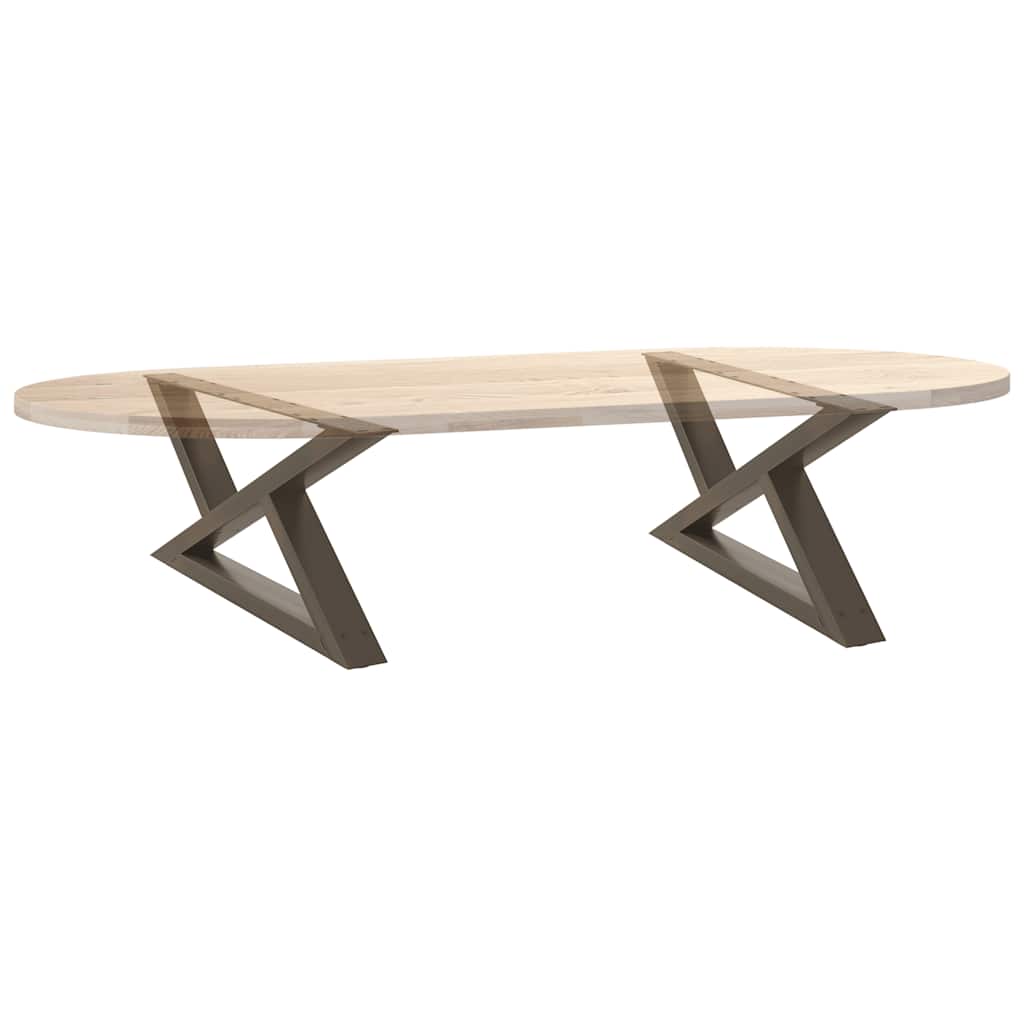 Gambe per tavolino da caffè 2 pz in acciaio naturale 70x(30-31,3) cm - homemem39