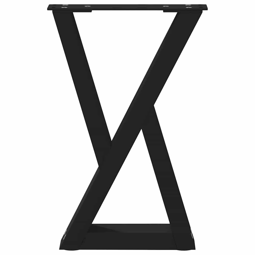 Gambe per Tavolino da Caffè 2 pz Nere 28x(42-43,3) cm Acciaio - homemem39