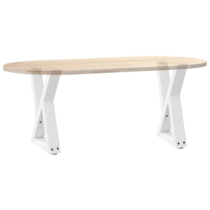 Gambe per tavolino 2 pz Bianche 28x(42-43,3) cm Acciaio