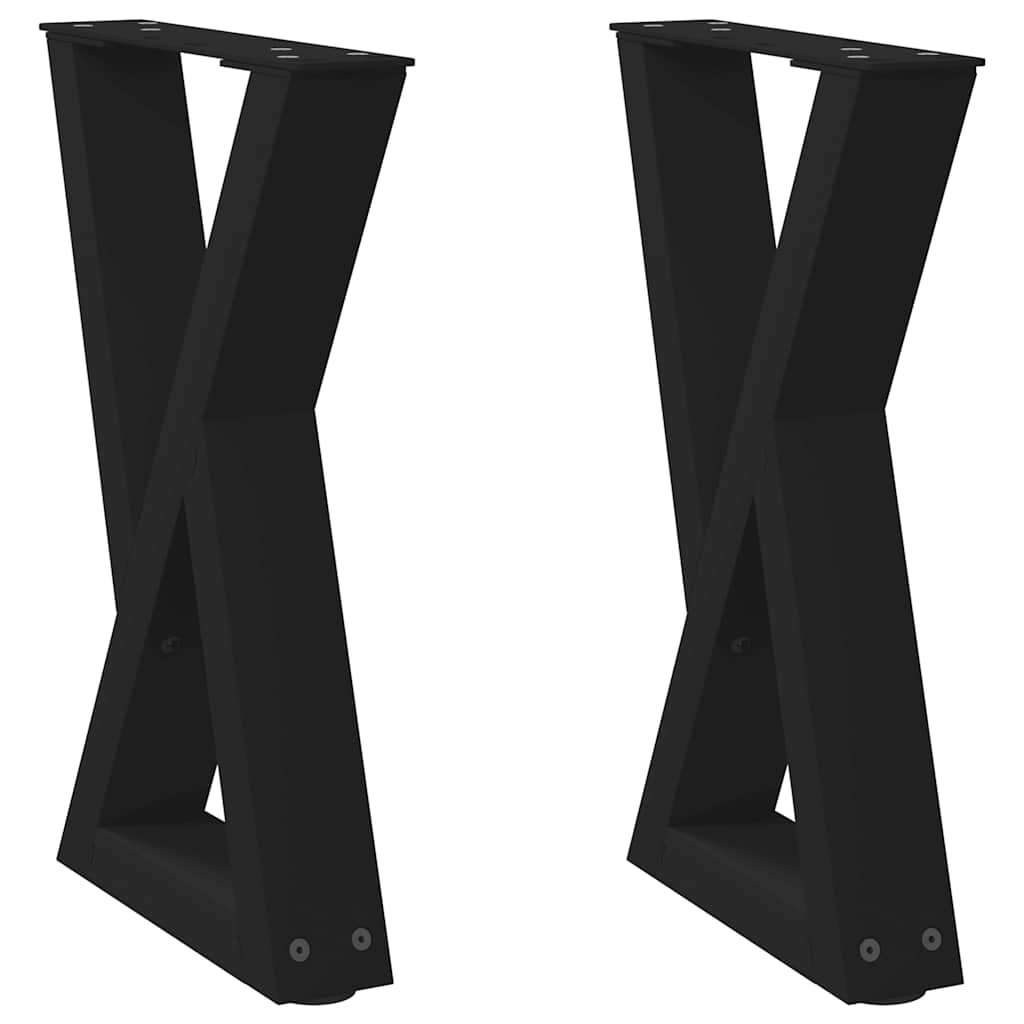 Gambe per Tavolino da Caffè 2 pz Nere 38x(42-43,3) cm Acciaio