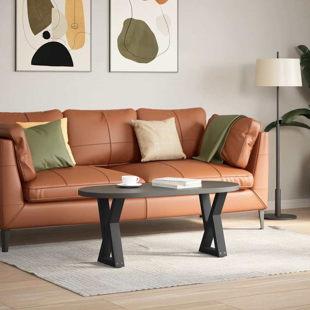 Gambe per Tavolino da Caffè 2 pz Nere 38x(42-43,3) cm Acciaio