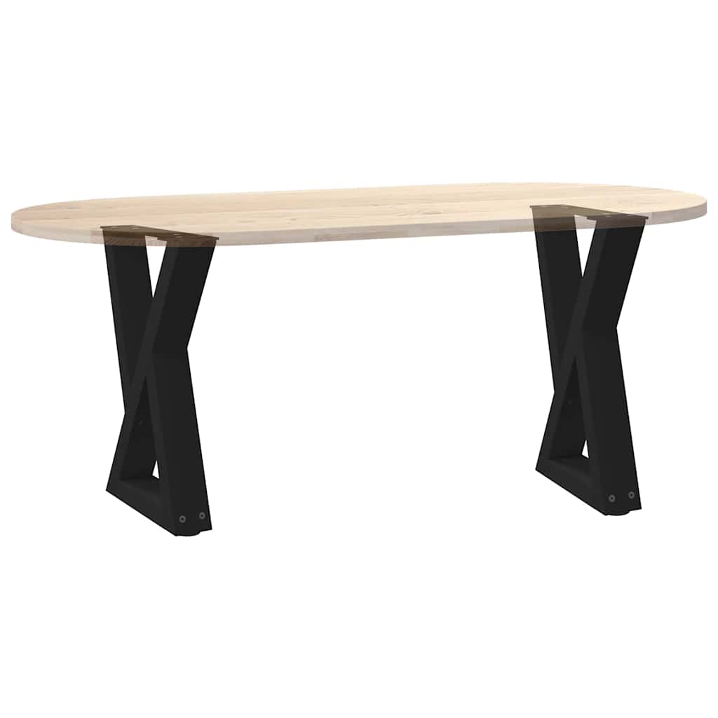 Gambe per Tavolino da Caffè 2 pz Nere 38x(42-43,3) cm Acciaio