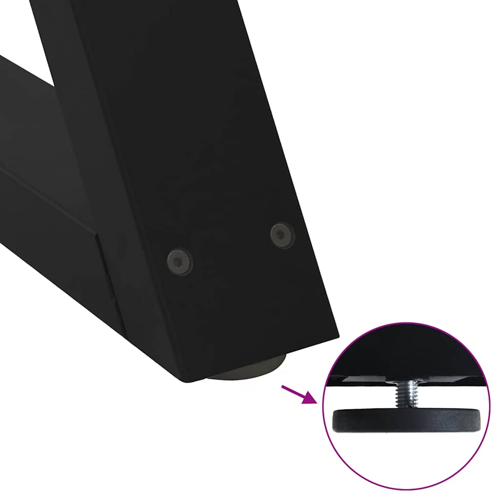 Gambe per Tavolino da Caffè 2 pz Nere 38x(42-43,3) cm Acciaio - homemem39