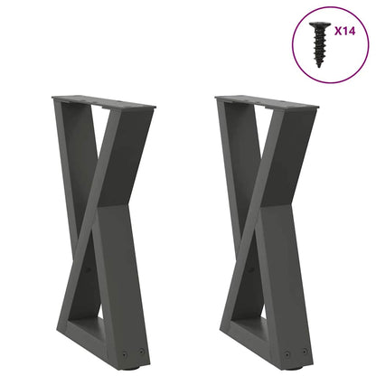 Gambe per tavolino 2 pz Antracite 38x(42-43,3) cm Acciaio