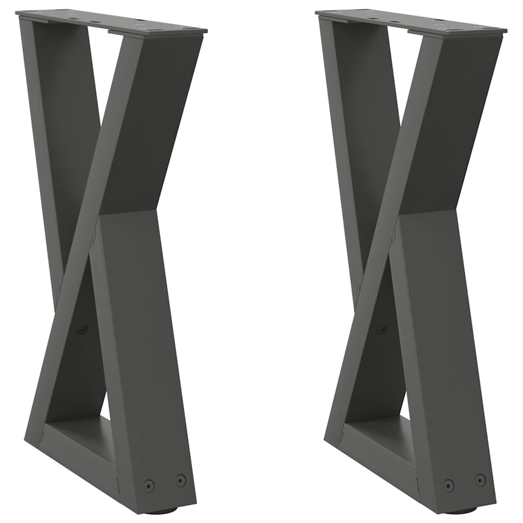 Gambe per tavolino 2 pz Antracite 38x(42-43,3) cm Acciaio