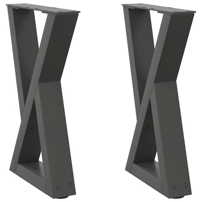 Gambe per tavolino 2 pz Antracite 38x(42-43,3) cm Acciaio