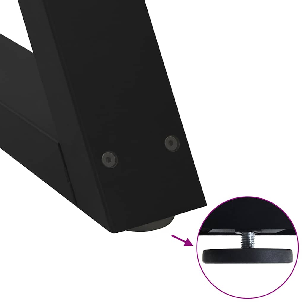 Gambe per Tavolino da Caffè 2 pz Nere 50x(42-43,3) cm Acciaio - homemem39